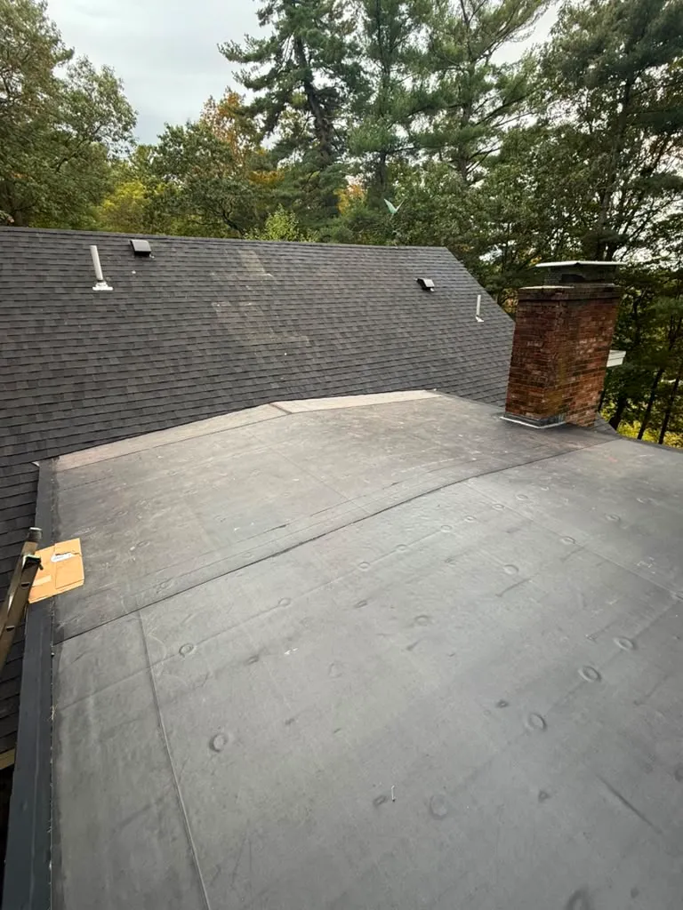 Close-up roofing craftsmanship detail